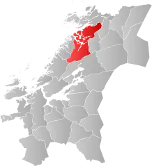 Lage der Kommune in der Provinz Trøndelag