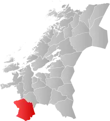 Lage der Kommune in der Provinz Trøndelag