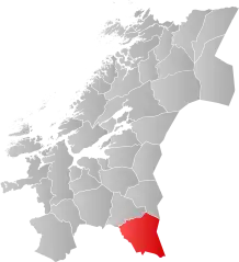 Lage der Kommune in der Provinz Trøndelag