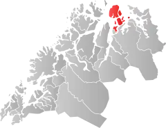 Lage der Kommune in der Provinz Troms