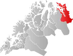 Lage der Kommune in der Provinz Troms