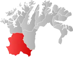 Lage der Kommune in der Provinz Finnmark