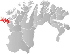 Lage der Kommune in der Provinz Finnmark