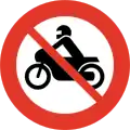 Verbot der Durchfahrt für Motorräder