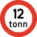 Maximales Gesamtgewicht – hier 12 Tonnen