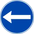 Vorgeschriebene Fahrtrichtung – links