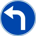 Vorgeschriebene Fahrtrichtung – links