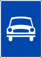 Norwegische Zeichen 503.0: Autostraße (Beginn)