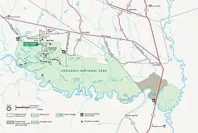 Karte des Congaree-Nationalpark