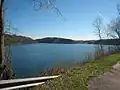 Blick vom Staudamm über die Große Dhünntalsperre