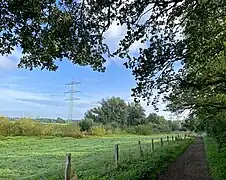 Im Sträßchen führt durch die Baumberger Aue