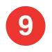 Rundes Liniensymbol mit dem weißen Zahl 9 in rot gefülltem Kreis vor neutralem Hintergrund.