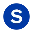 Rundes Liniensymbol mit dem weißen Großbuchstaben S in blau gefülltem Kreis vor neutralem Hintergrund