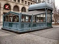 Nachbau eines Eingangs­kiosks am Astor Place