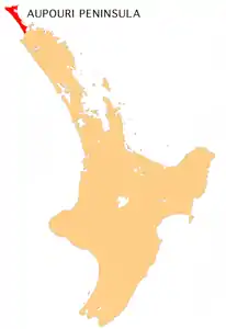 Karte von Aupōuri Peninsula