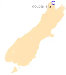 Karte von Golden Bay / Mohua