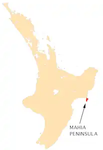 Karte von Mahia Peninsula
