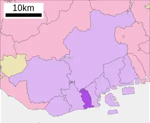 Lage Nagata-kus in der Stadt Kōbe
