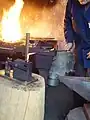 Einstecken in das Nageleisen (auch Nagelstock)