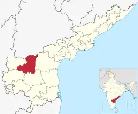 Positionskarte des Distrikts Nandyal