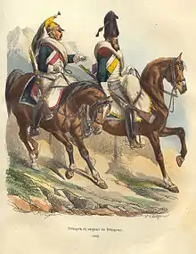 Dragoner und Dragoner-Sapeur eines anderen Linienregiments 1809