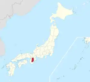 Lage der Präfektur Nara in Japan