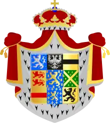 Wappen Fürst Ludwigs 1789–1794 mit Wappenmantel und Fürstenkrone