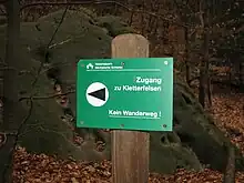 Bergsteigerzugang in den Schrammsteinen