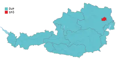Stärkste Partei auf Bundesländerebene (mit Wahlkarten)