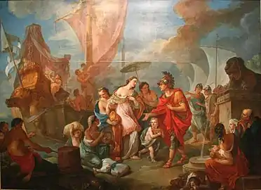 Charles-Joseph Natoire,Ankunft Cleopatras in Tarsus (1756).