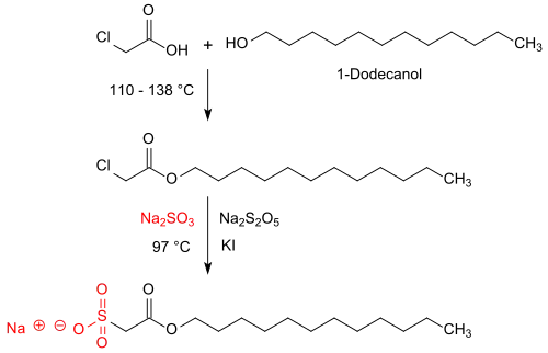 Synthese von Natriumlaurylsulfoacetat