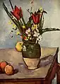 Paul Cézanne:Stillleben, Tulpen und Äpfel, 1890–1894, Art Institute of Chicago