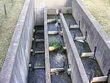 Fischtreppe aus Beton mit einer Vielzahl an Stufen