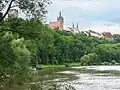 Blick vom Radweg über den Neckar auf Bad Wimpfen