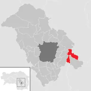 Lage der Gemeinde Nestelbach bei Graz im Bezirk Graz-Umgebung (anklickbare Karte)