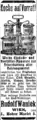 Alte Zeitungswerbung aus dem Jahre 1907