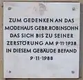 Schleusenbrücke Tafel Robinsohn
