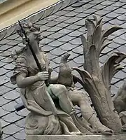 31. Superioritas (Obrigkeit) – Zepter, Hahn (Herrschaft und Kampfbereitschaft).