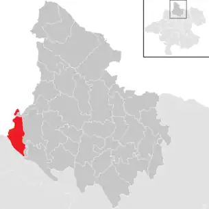 Lage der Gemeinde Neustift im Mühlkreis im Bezirk Rohrbach (anklickbare Karte)