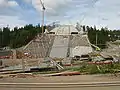 Die Baustelle der neuen Schanze im August 2009