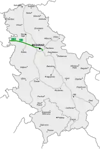 Verlauf des Autoput A3