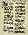 Eine Bastarda von 1430 in einer österreichischen Handschrift (Nikolaus von Lyra, Postilla super Pentateuchum). Wien, Österreichische Nationalbibliothek, Cod. 1518, fol. 1r