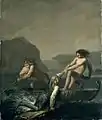 Klims Rettung durch die Quamiten (Nicolai Abildgaard, Öl auf Leinwand, 1787).