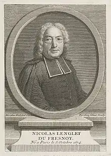 Nicolas Lenglet Du Fresnoy, auch Abbé Lenglet du Fresnoy (1674–1755), Kupferstich