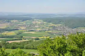 Blick von der  Lägern auf Niederweningen