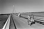 Der ältere Teil der Waalbrücke bei Ewijk kurz nach der Freigabe, 1976,