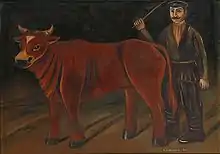 Nikolai Pirosmani-Shvili, Farmer with a Bull, 1916