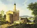 Blick von Nikolskoe auf die Pfaueninsel, Maximilian Roch, um 1850