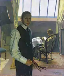 Franz Nölken: Selbstbildnis im Atelier, 1904