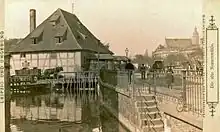 Die Nonnenmühle mit der Harkortstraßeund der Thomaskirche, um 1890